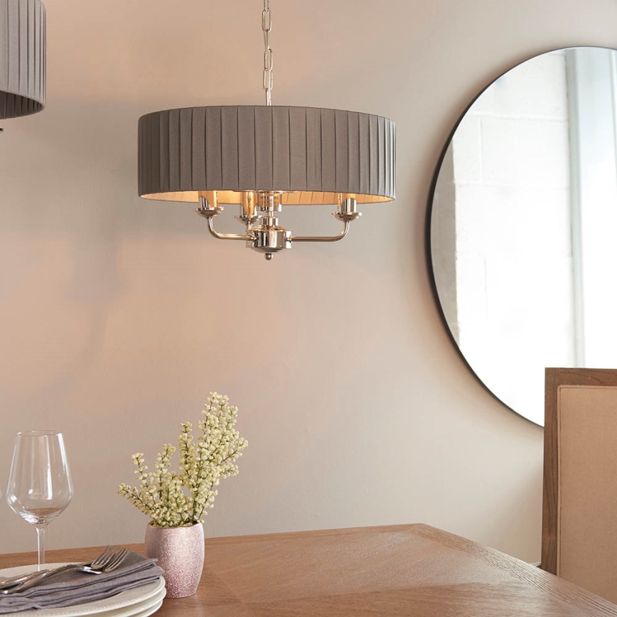 Endon 94394 - Lámpara colgante con cadena HIGHCLERE 3xE14/40W/230V gris oscuro/cromo brillante diá. 45 cm