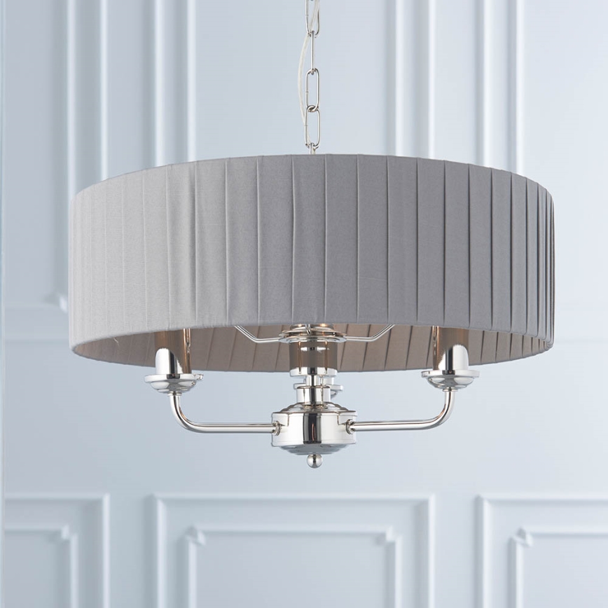 Endon 94394 - Lámpara colgante con cadena HIGHCLERE 3xE14/40W/230V gris oscuro/cromo brillante diá. 45 cm