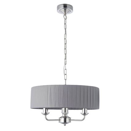Endon 94394 - Lámpara colgante con cadena HIGHCLERE 3xE14/40W/230V gris oscuro/cromo brillante diá. 45 cm