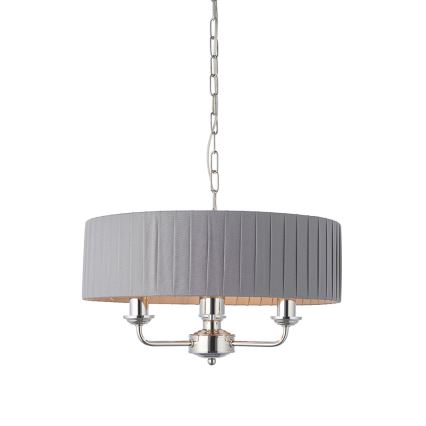 Endon 94394 - Lámpara colgante con cadena HIGHCLERE 3xE14/40W/230V gris oscuro/cromo brillante diá. 45 cm