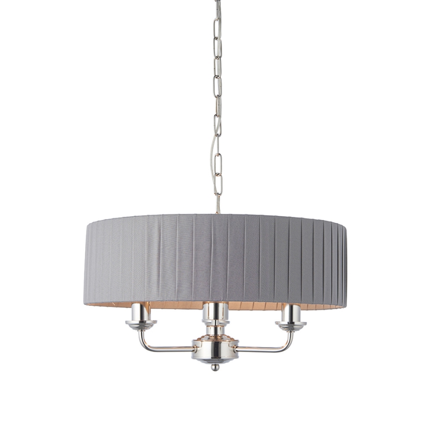 Endon 94394 - Lámpara colgante con cadena HIGHCLERE 3xE14/40W/230V gris oscuro/cromo brillante diá. 45 cm