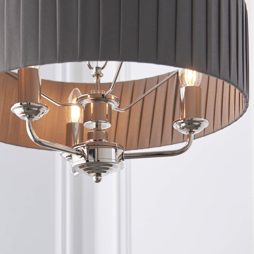 Endon 94394 - Lámpara colgante con cadena HIGHCLERE 3xE14/40W/230V gris oscuro/cromo brillante diá. 45 cm