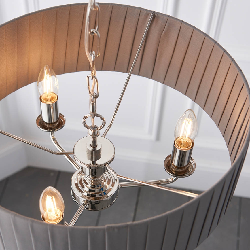 Endon 94394 - Lámpara colgante con cadena HIGHCLERE 3xE14/40W/230V gris oscuro/cromo brillante diá. 45 cm