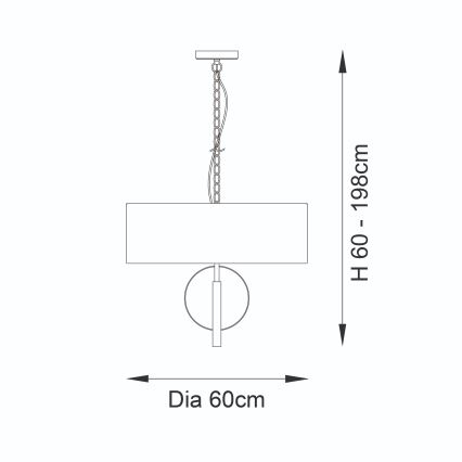 Endon 95212 - Lámpara de araña con cadena 3xE27/10W/230V Ø 60 cm gris/latón