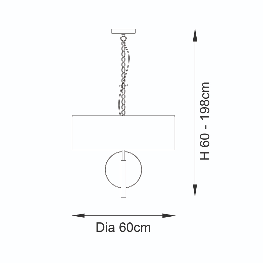 Endon 95212 - Lámpara de araña con cadena 3xE27/10W/230V Ø 60 cm gris/latón