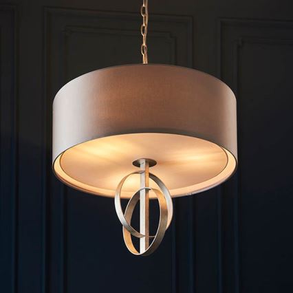 Endon 95216 - Lámpara colgante con cadena 3xE27/10W/230V Ø 60 cm gris