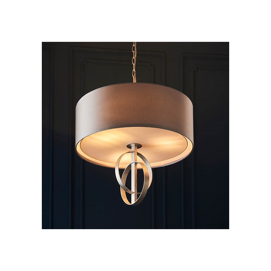 Endon 95216 - Lámpara colgante con cadena 3xE27/10W/230V Ø 60 cm gris