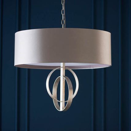 Endon 95216 - Lámpara colgante con cadena 3xE27/10W/230V Ø 60 cm gris