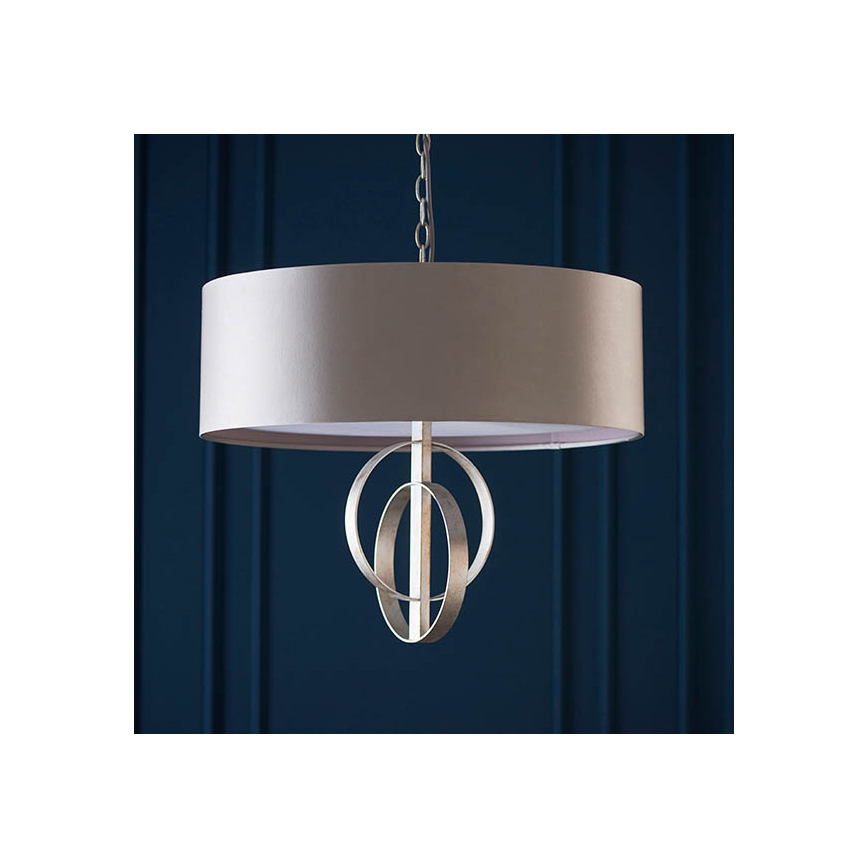 Endon 95216 - Lámpara colgante con cadena 3xE27/10W/230V Ø 60 cm gris