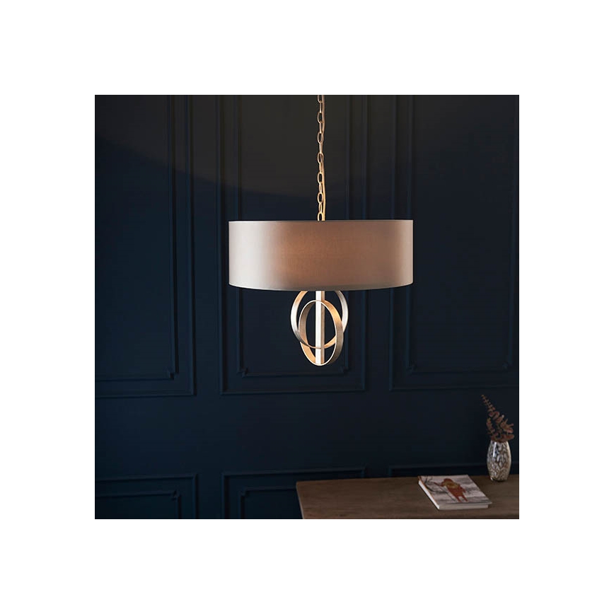 Endon 95216 - Lámpara colgante con cadena 3xE27/10W/230V Ø 60 cm gris