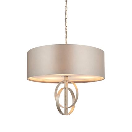 Endon 95216 - Lámpara colgante con cadena 3xE27/10W/230V Ø 60 cm gris