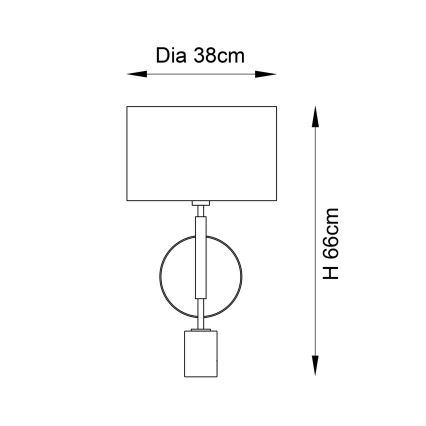 Endon 95217 - Lámpara de mesa 1xE27/10W/230V gris/negro