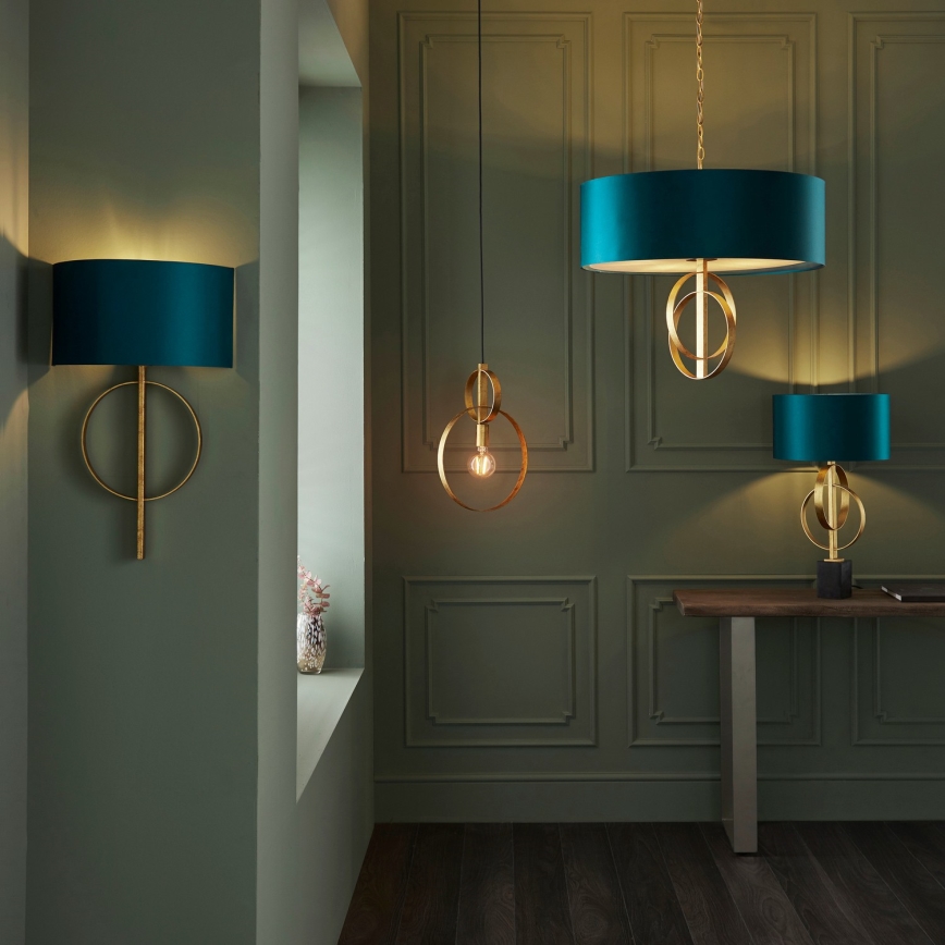 Endon 95218 - Lámpara de pared 1xE27/10W/230V azul/latón