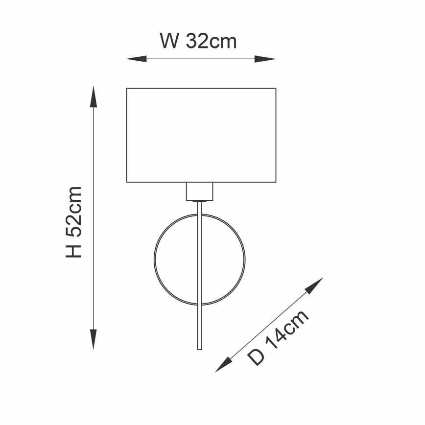 Endon 95218 - Lámpara de pared 1xE27/10W/230V azul/latón