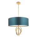 Endon 95219 - Lámpara colgante con cadena 5xE27/10W/230V, diámetro 70 cm, azul/latón