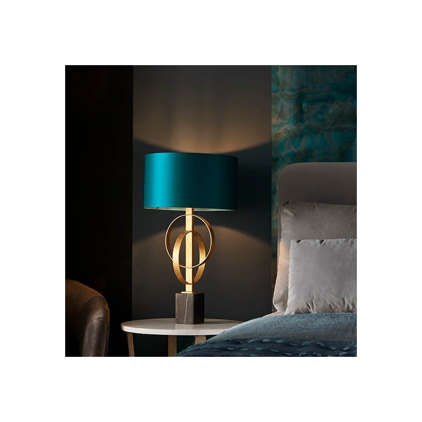 Endon 95221 - Lámpara de mesa 1xE27/10W/230V azul/latón/negro