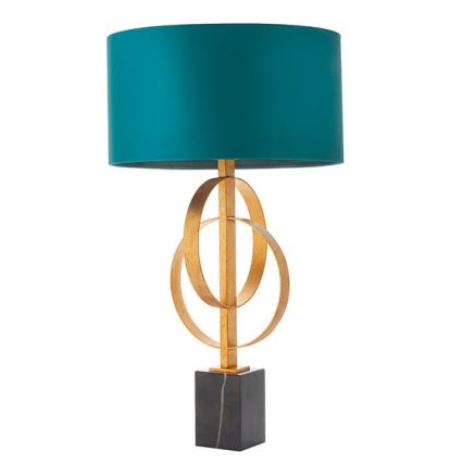 Endon 95221 - Lámpara de mesa 1xE27/10W/230V azul/latón/negro