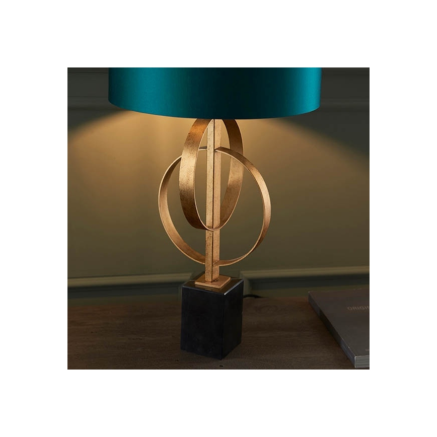 Endon 95221 - Lámpara de mesa 1xE27/10W/230V azul/latón/negro