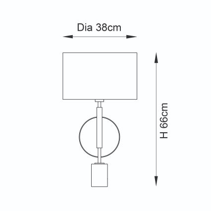 Endon 95221 - Lámpara de mesa 1xE27/10W/230V azul/latón/negro
