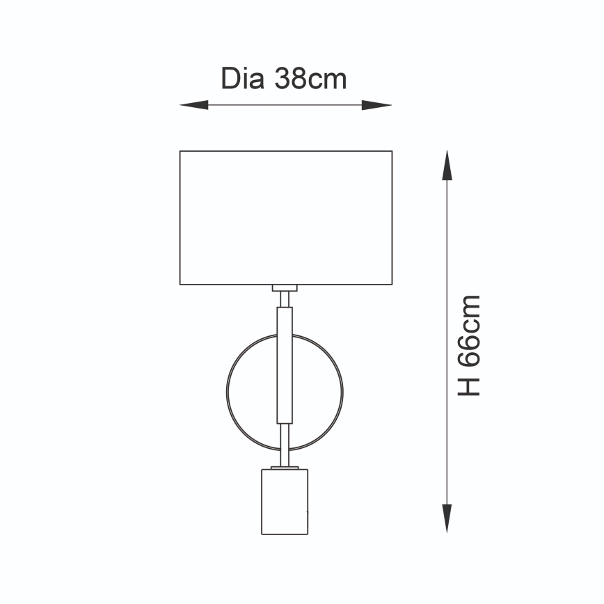 Endon 95221 - Lámpara de mesa 1xE27/10W/230V azul/latón/negro