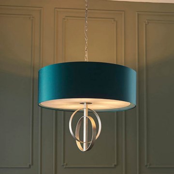 Endon 95223 - Lámpara colgante con cadena 5xE27/10W/230V Ø 70 cm azul/gris
