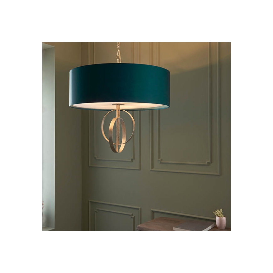 Endon 95223 - Lámpara colgante con cadena 5xE27/10W/230V Ø 70 cm azul/gris