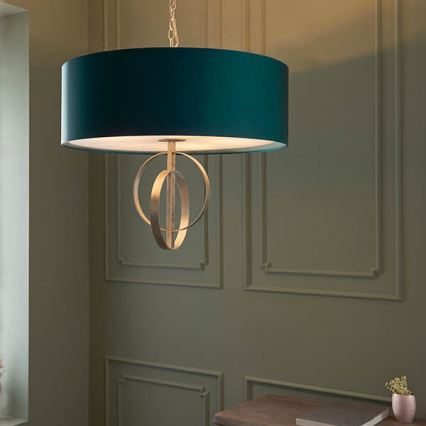 Endon 95223 - Lámpara colgante con cadena 5xE27/10W/230V Ø 70 cm azul/gris