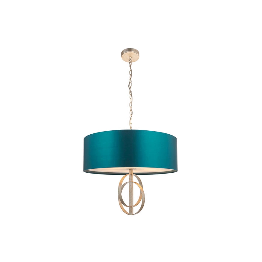 Endon 95223 - Lámpara colgante con cadena 5xE27/10W/230V Ø 70 cm azul/gris