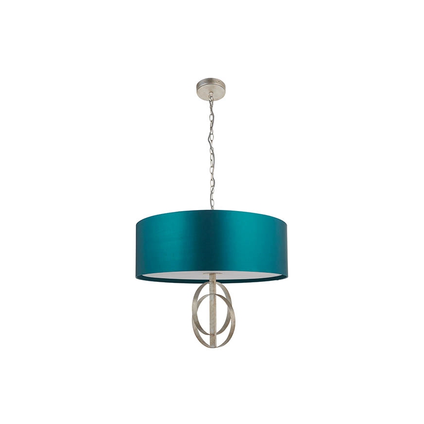 Endon 95223 - Lámpara colgante con cadena 5xE27/10W/230V Ø 70 cm azul/gris