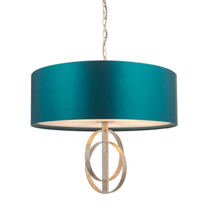 Endon 95223 - Lámpara colgante con cadena 5xE27/10W/230V Ø 70 cm azul/gris