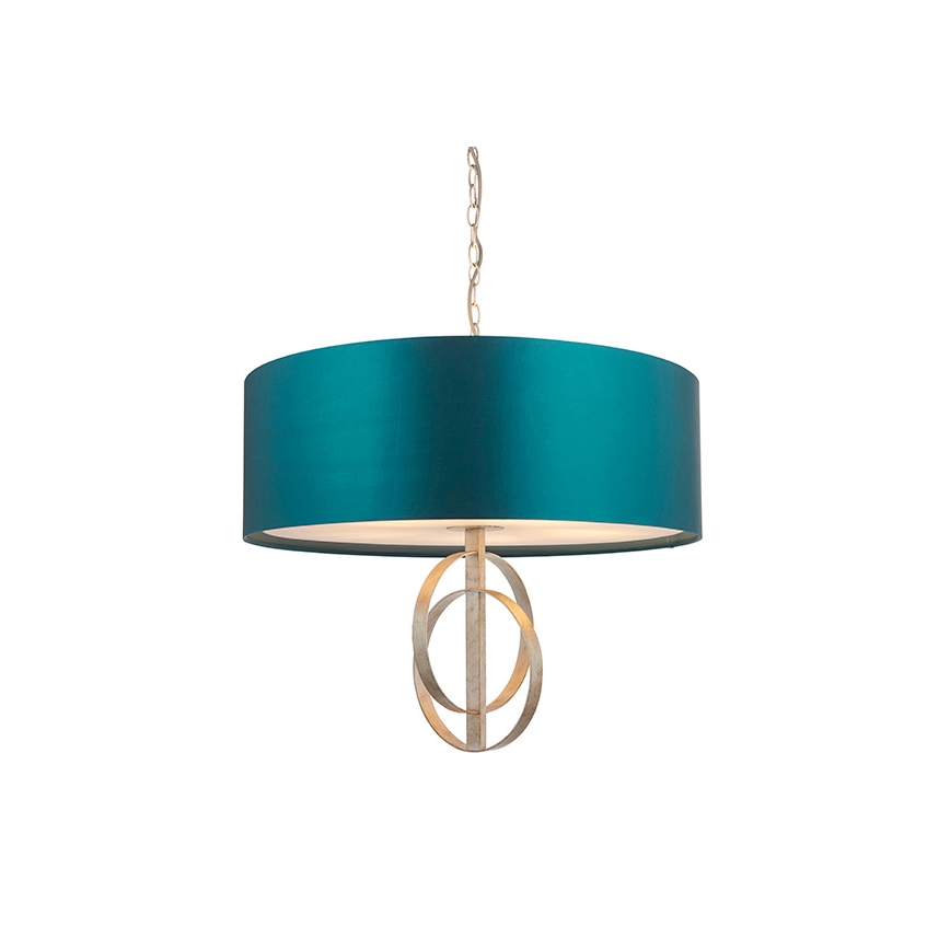 Endon 95223 - Lámpara colgante con cadena 5xE27/10W/230V Ø 70 cm azul/gris