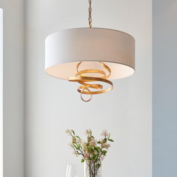 Endon 95268 - Lámpara de araña con cadena 3xE14/6W/230V Ø 60 cm blanco/latón