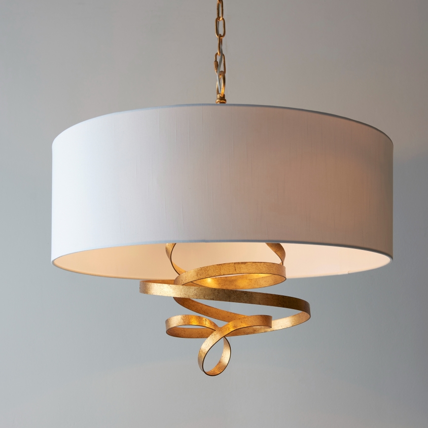 Endon 95268 - Lámpara de araña con cadena 3xE14/6W/230V Ø 60 cm blanco/latón