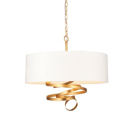 Endon 95268 - Lámpara de araña con cadena 3xE14/6W/230V Ø 60 cm blanco/latón