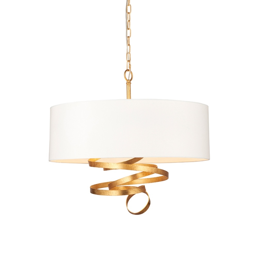 Endon 95268 - Lámpara de araña con cadena 3xE14/6W/230V Ø 60 cm blanco/latón