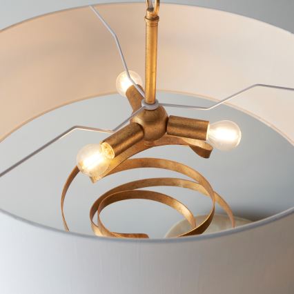 Endon 95268 - Lámpara de araña con cadena 3xE14/6W/230V Ø 60 cm blanco/latón