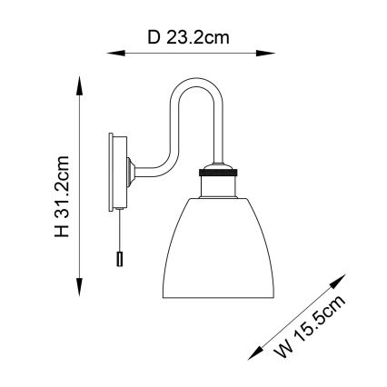 Endon 95506 - Aplique de pared para baño PIPER 1xE27/10W/230V IP44 cromo brillante/blanco