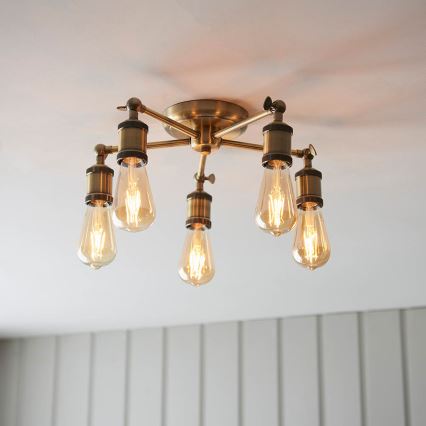 Endon 97244 - Lámpara de focos HAL 5xE27/40W/230V latón