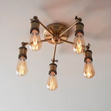 Endon 97244 - Lámpara de focos HAL 5xE27/40W/230V latón