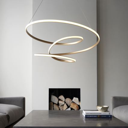 Endon 97639 - Lámpara colgante LED regulable con cable TWIRL LED/88W/230V 3000K dorada