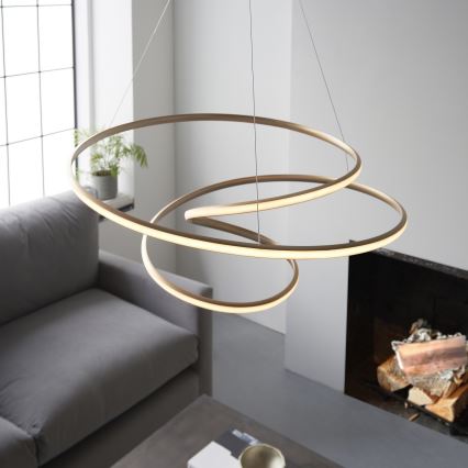 Endon 97639 - Lámpara colgante LED regulable con cable TWIRL LED/88W/230V 3000K dorada