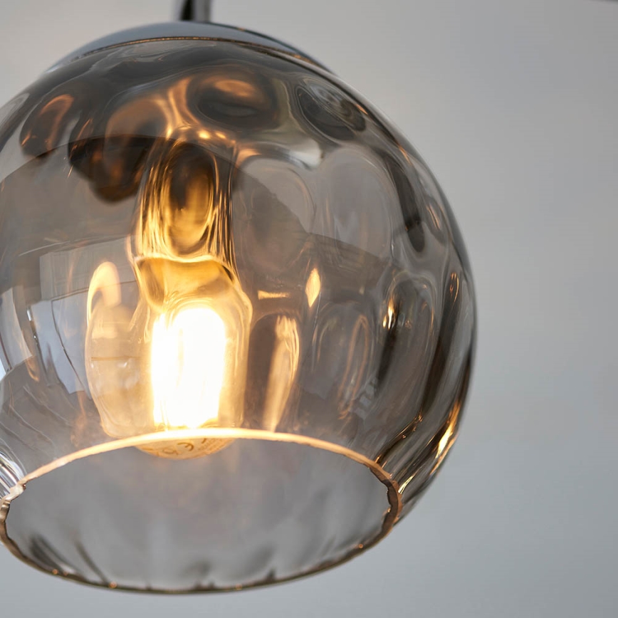 Endon 97971 - Lámpara de techo montada en superficie DIMPLE 3xE14/25W/230V cromado brillante/gris ahumado