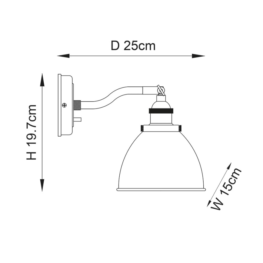 Endon 98746 - Foco de pared FRANKLIN 1xE14/7W/230V latón