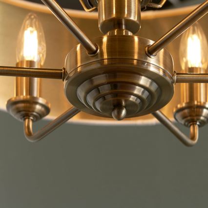 Endon 98933 - Lámpara colgante con cadena HIGHCLERE 6xE14/40W/230V blanco/latón diá. 55 cm