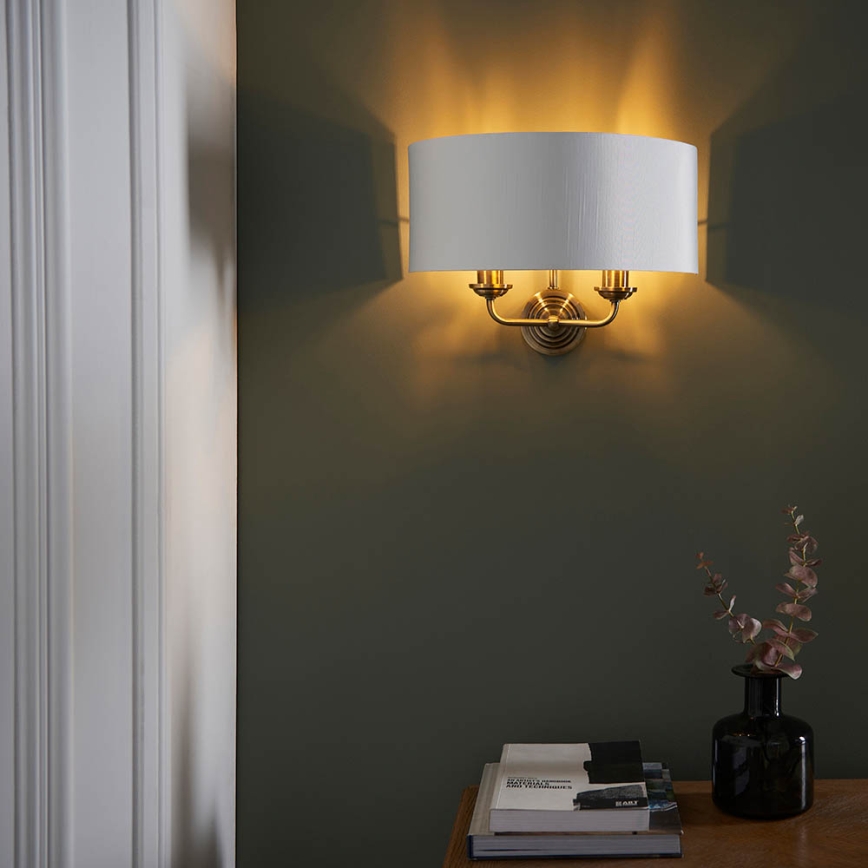 Endon 98937 - Aplique HIGHCLERE 2xE14/40W/230V blanco/latón