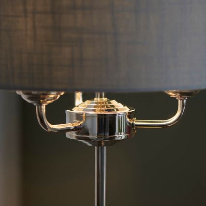 Endon 99149 - Lámpara de mesa HIGHCLERE 3xE14/18W/230V gris/cromo brillante diá. 32 cm