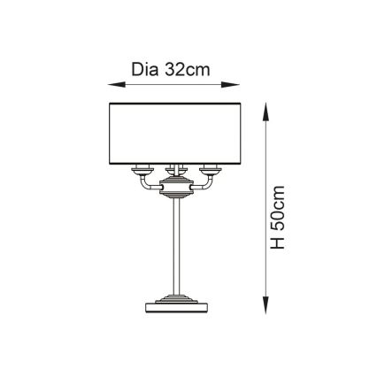 Endon 99149 - Lámpara de mesa HIGHCLERE 3xE14/18W/230V gris/cromo brillante diá. 32 cm