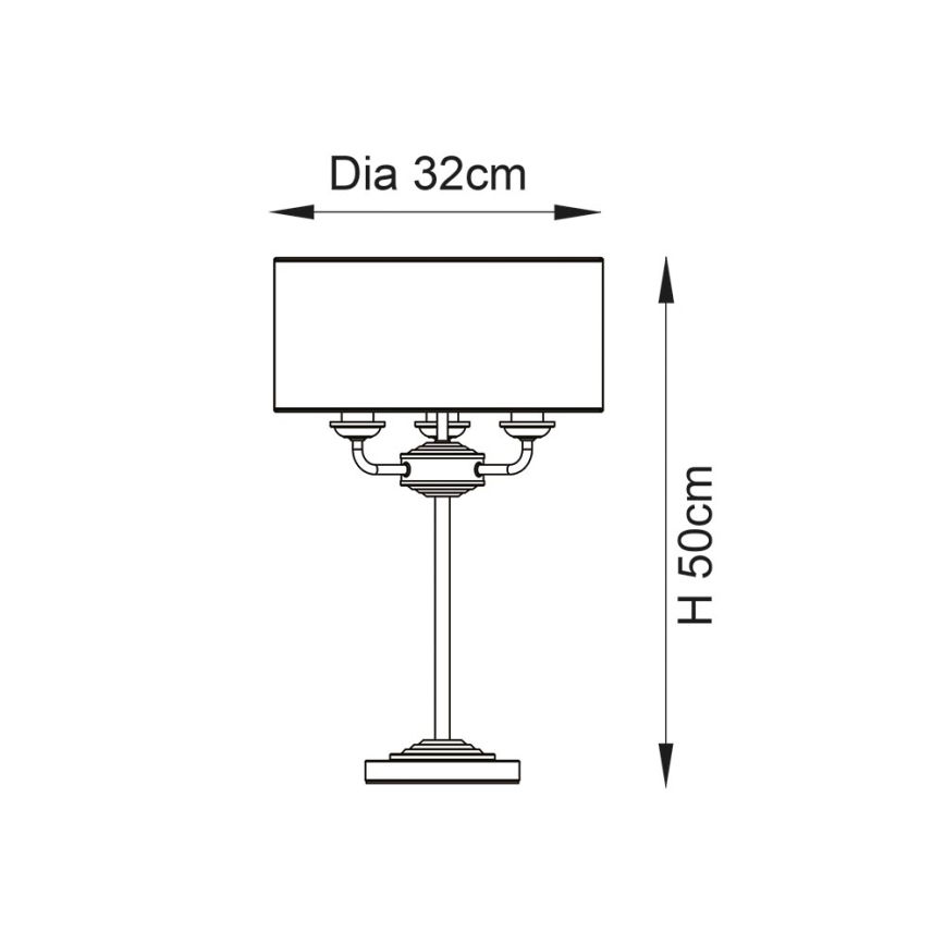 Endon 99149 - Lámpara de mesa HIGHCLERE 3xE14/18W/230V gris/cromo brillante diá. 32 cm