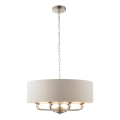 Endon 99152 - Lámpara colgante con cadena HIGHCLERE 8xE14/40W/230V gris/cromo mate diá. 70 cm