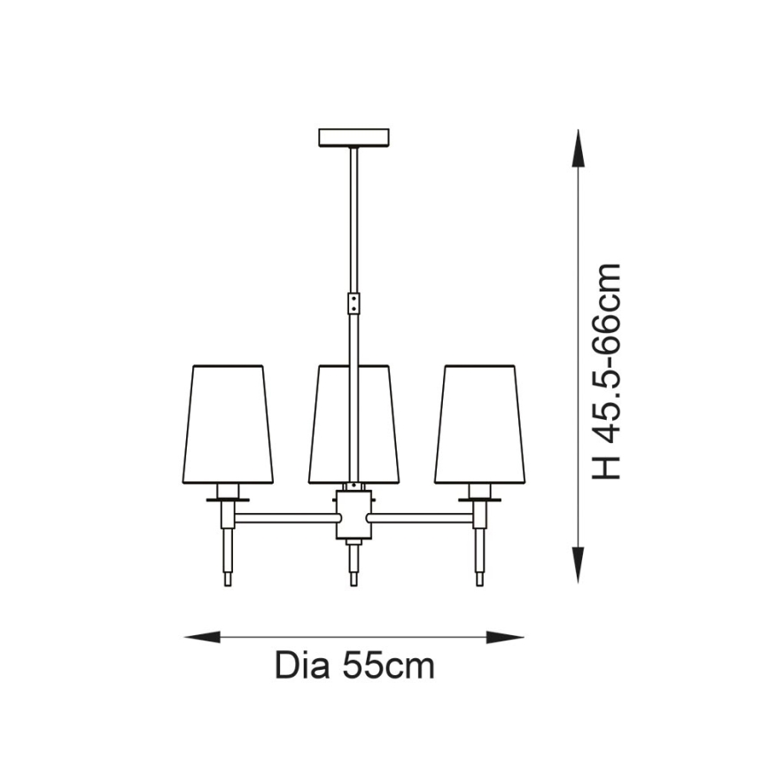 Endon 99455 - Lámpara colgante en varilla 3xE14/6W/230V cromo brillante/blanco